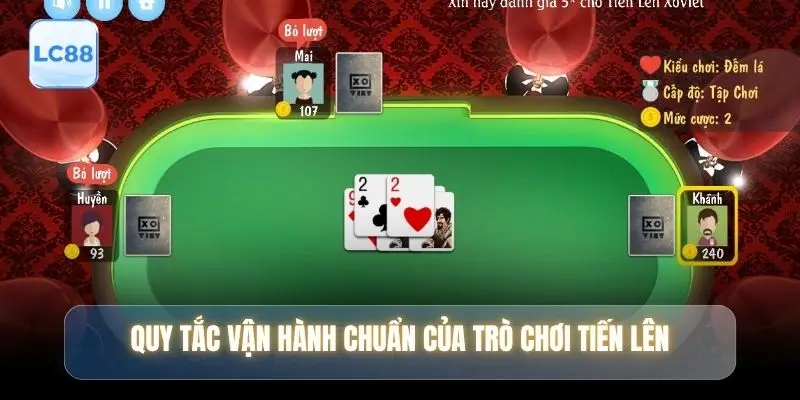 Quy tắc vận hành chuẩn của trò chơi tiến Lên